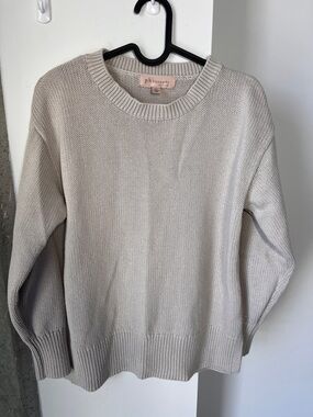 Philosophy Crewneck Sweater Light Beige Size S 100% Cotton